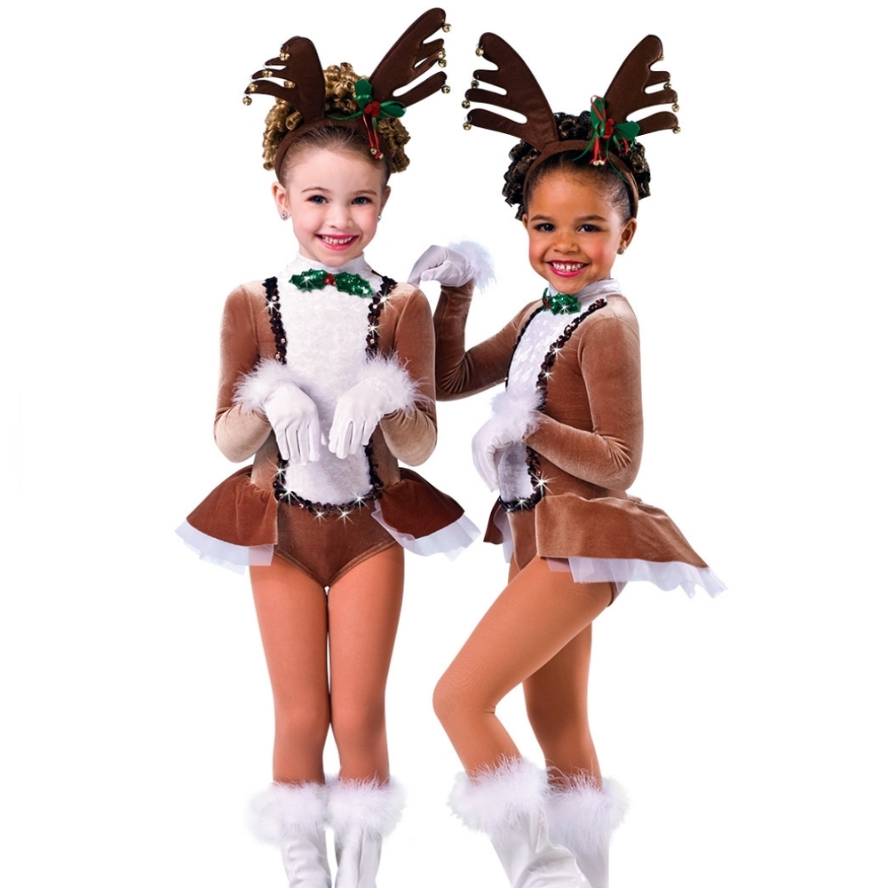Kids Brown Reindeer Dance Costume with Antler Headband
